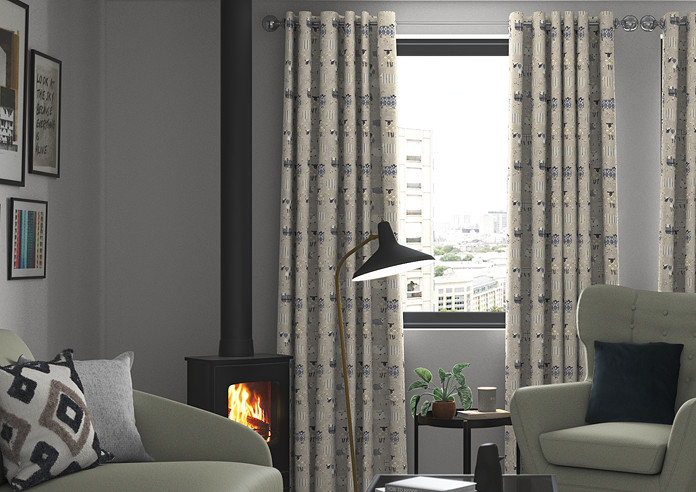 Baa Baa, Charcoal - Made to Measure Curtains - Image 3